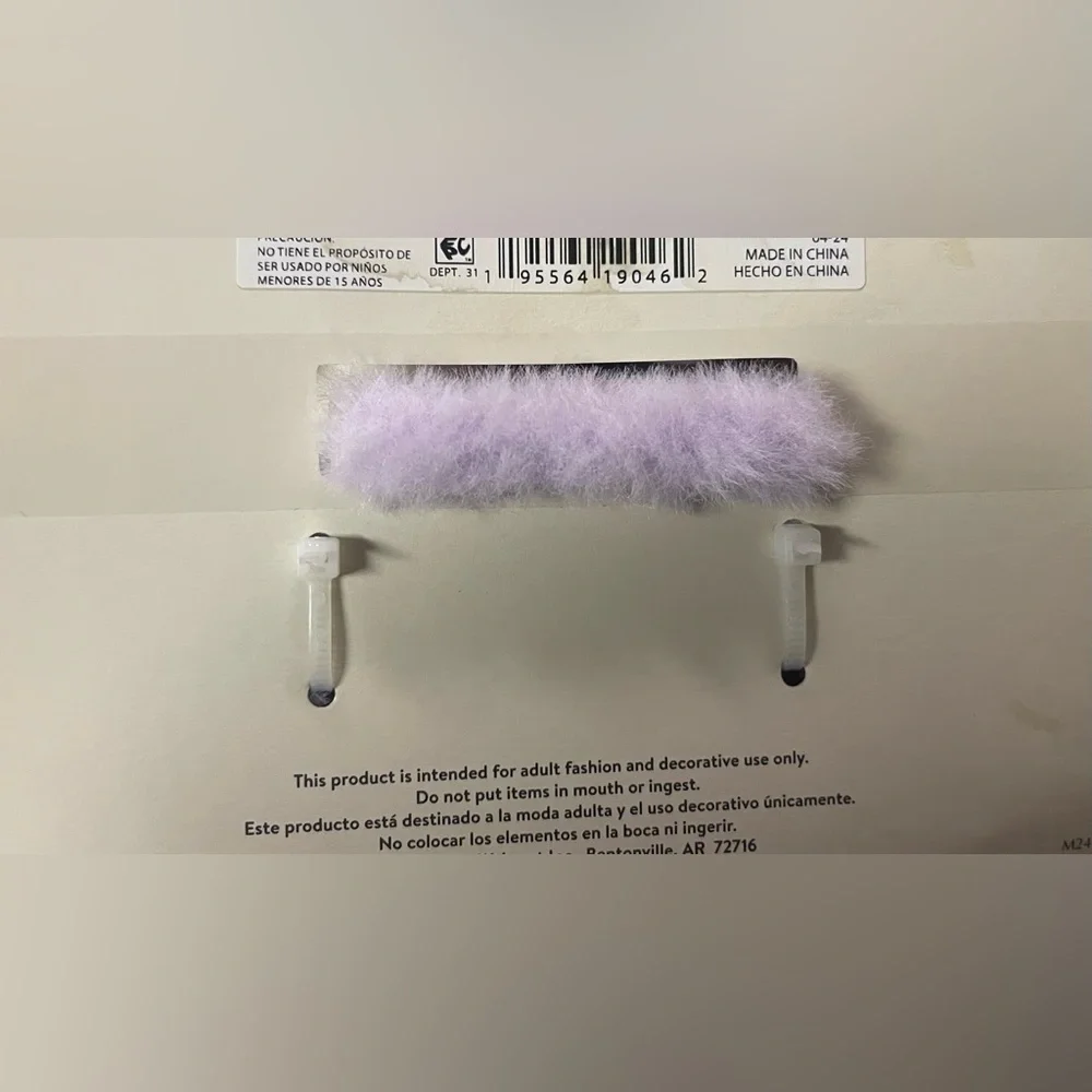 🔴 3/$12 NWT No Boundaries Purple Faux Fur Hair Claw Clip Plush Women’s Accessory